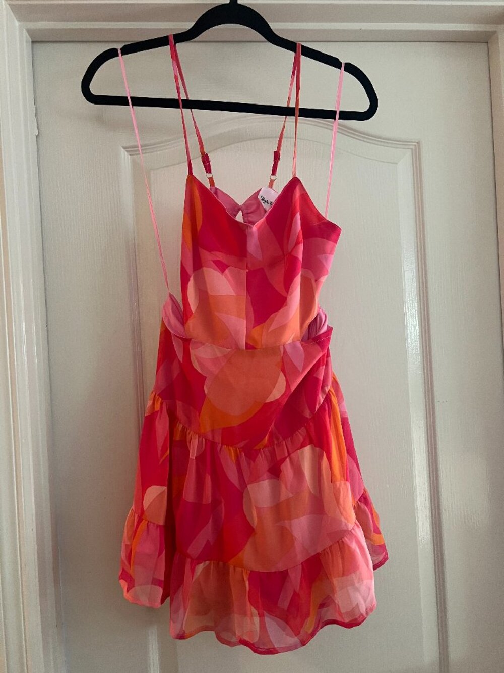 Pink and orange sun dress- open back
